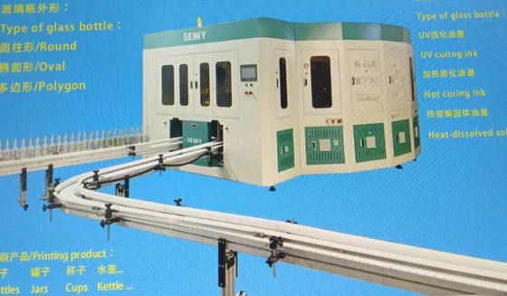 CNC Glass Bottle 6-Color IR+ UV Screen Printing Machine 55 Pcs/Min