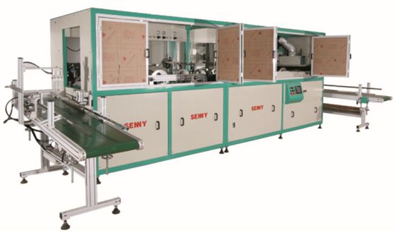 Macchina serigrafica automatica per secchielli rotondi in plastica multicolore, 18 pezzi/min