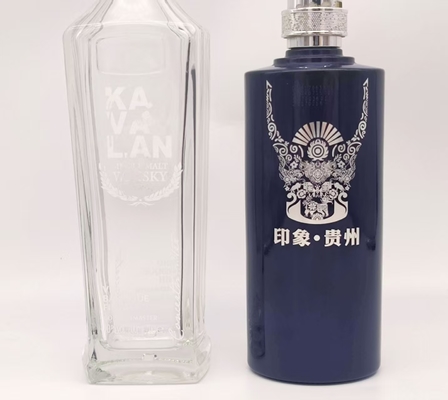 2400 pezzi/ora Macchina serigrafica completamente automatica per contenitori di bottiglie di vetro altezza 50-350 mm Basso investimento iniziale