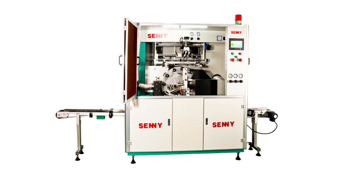 Macchina serigrafica rotativa automatica a schermo piatto a 1 colore con funzione di trattamento a fiamma